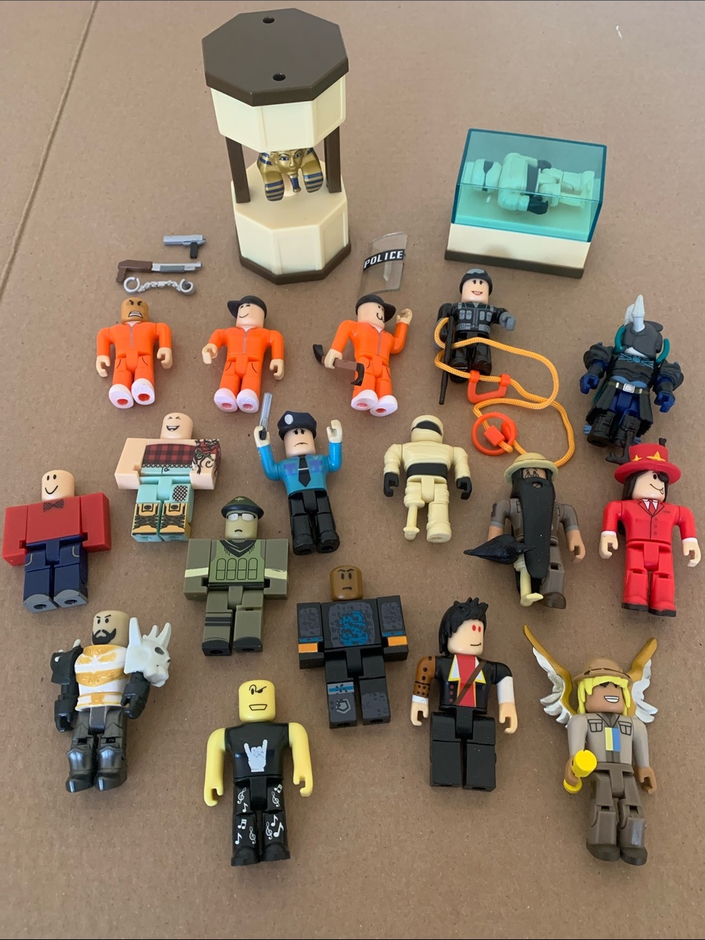 Roblox Collectible Mini Figures including Jail Break Light up Pharaoh & Mummy